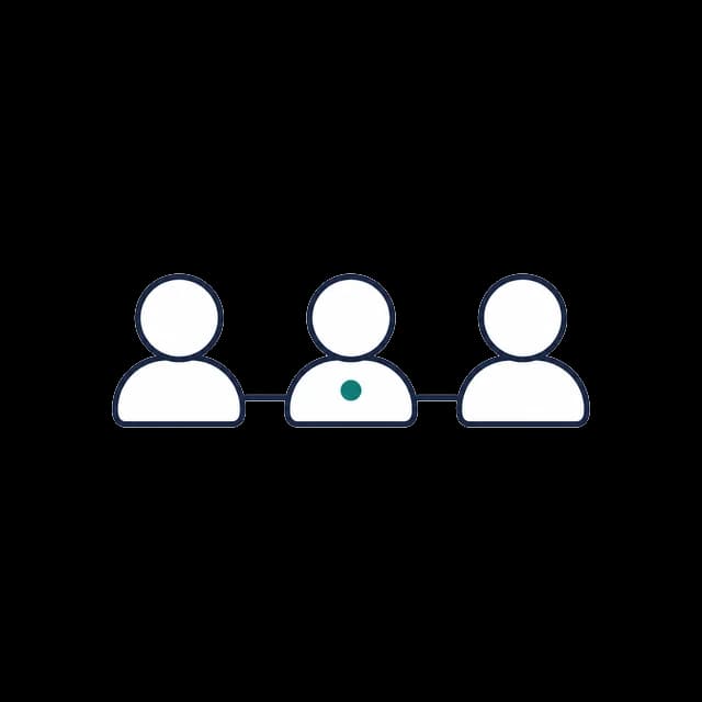 Sketch of three linked people