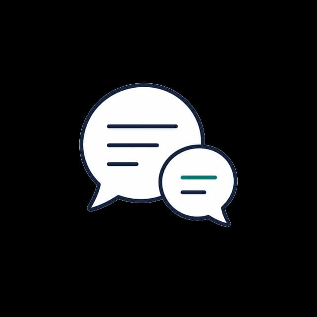 Sketch of two overlapping speech bubbles