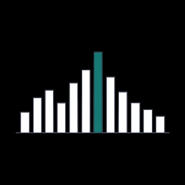 Sketch of twelve bars with one highlighted