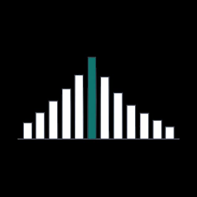 Sketch of a descending bar chart with one highlighted bar