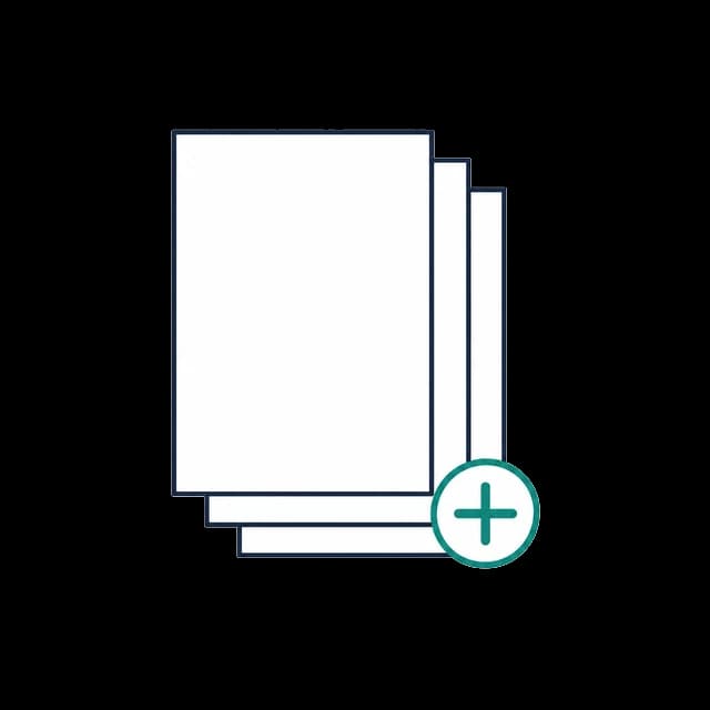 Sketch of a stack of papers with a plus sign