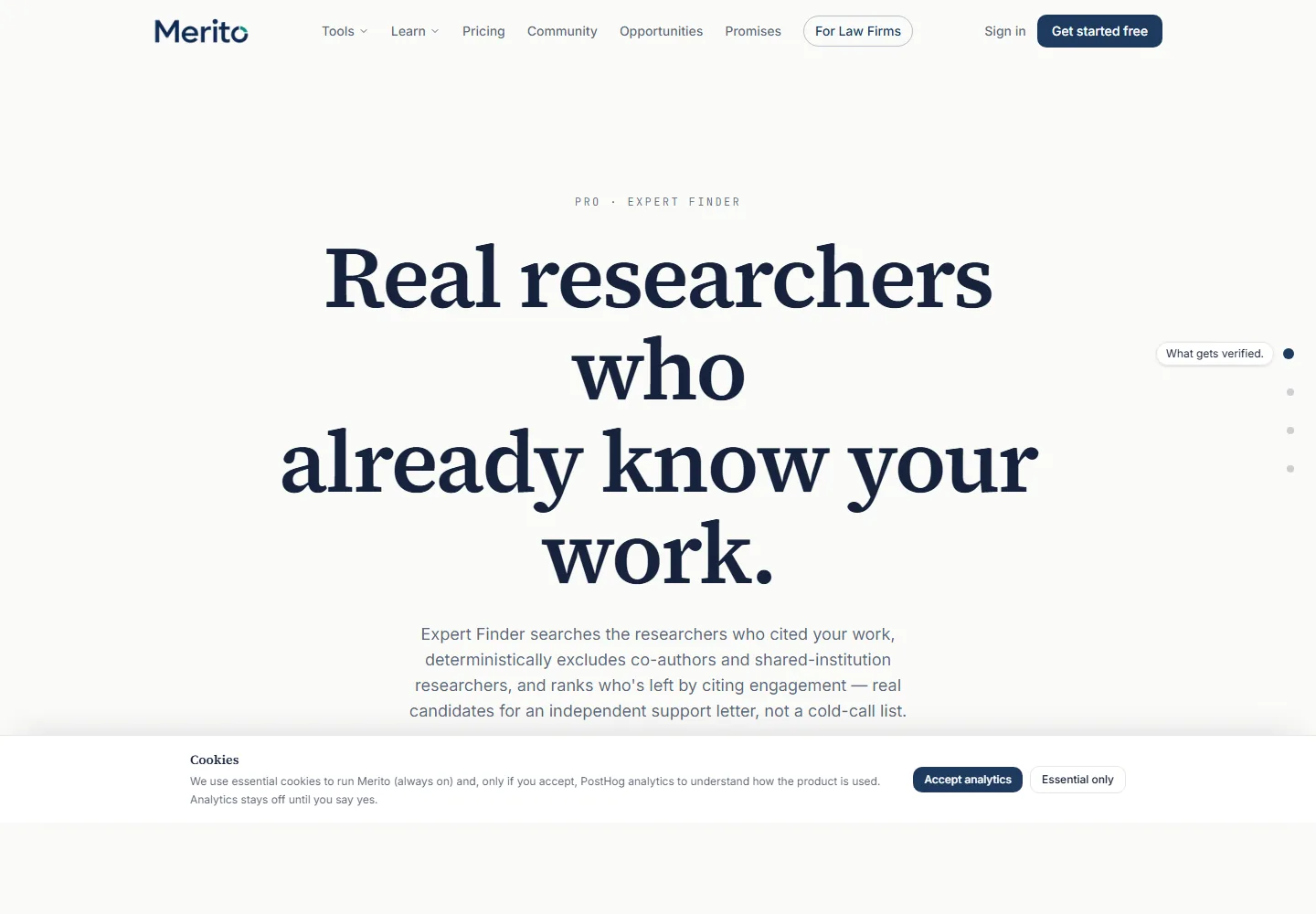 Independent Expert Finder marketing page