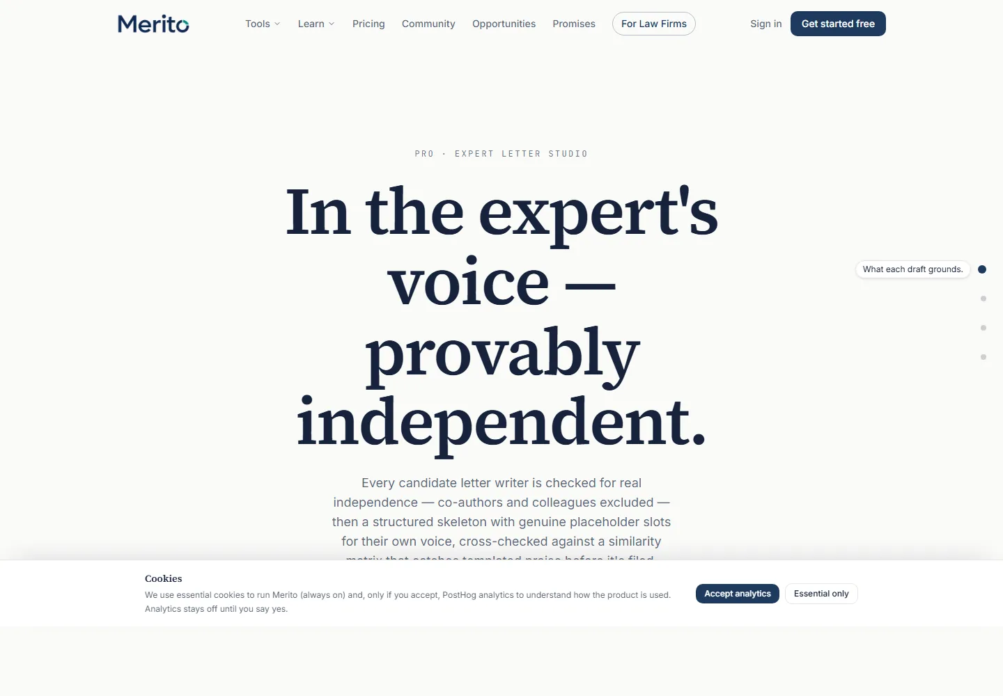 Expert Letter Studio marketing page